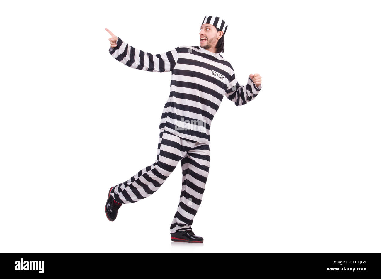 Prison inmate isolated on the white background Stock Photo