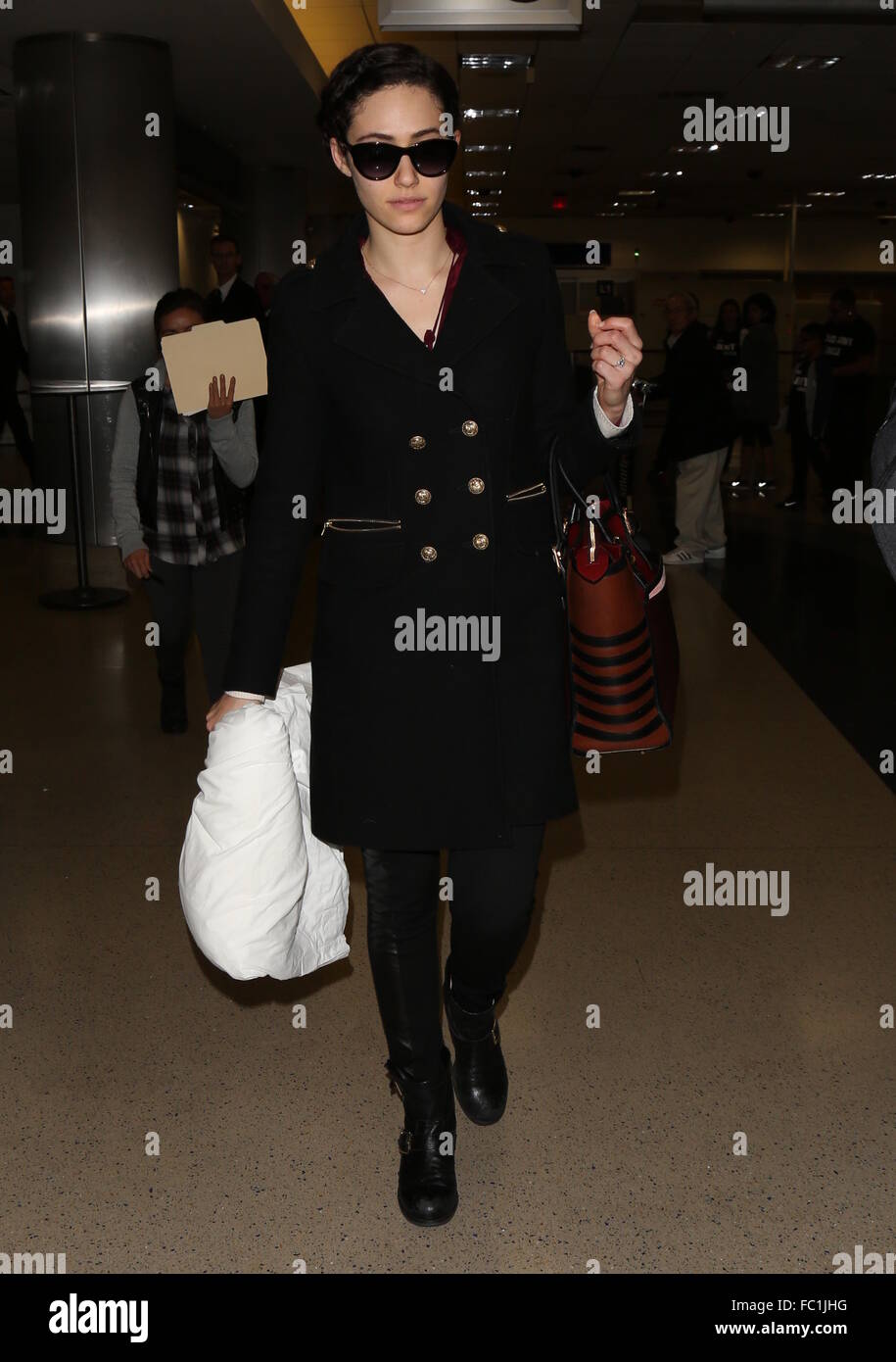 Emmy Russom arrives at Los Angeles International (LAX) Airport ...