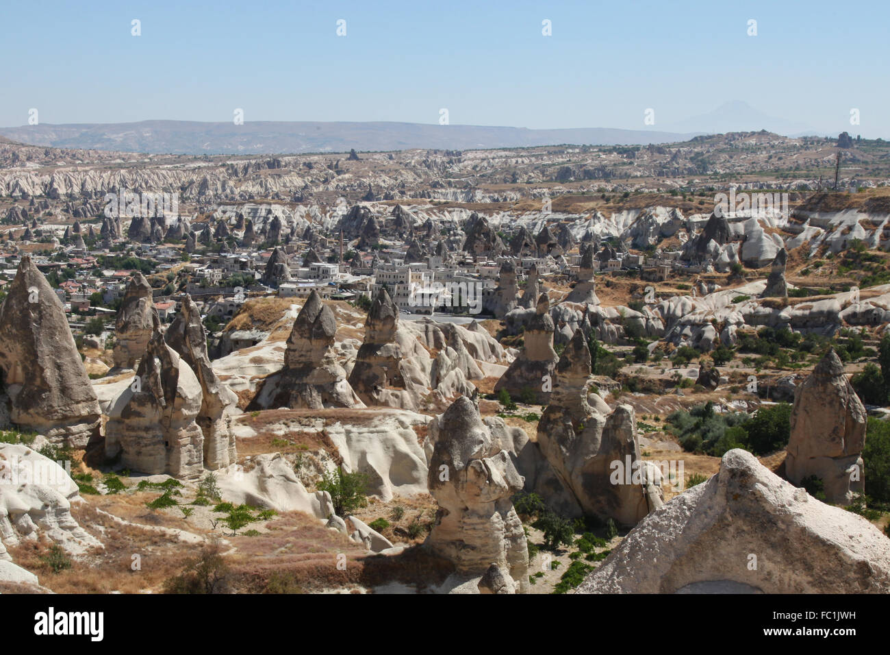 fairy chimneys in the valley of Göreme, Cappadocia, Turkey Stock Photo ...