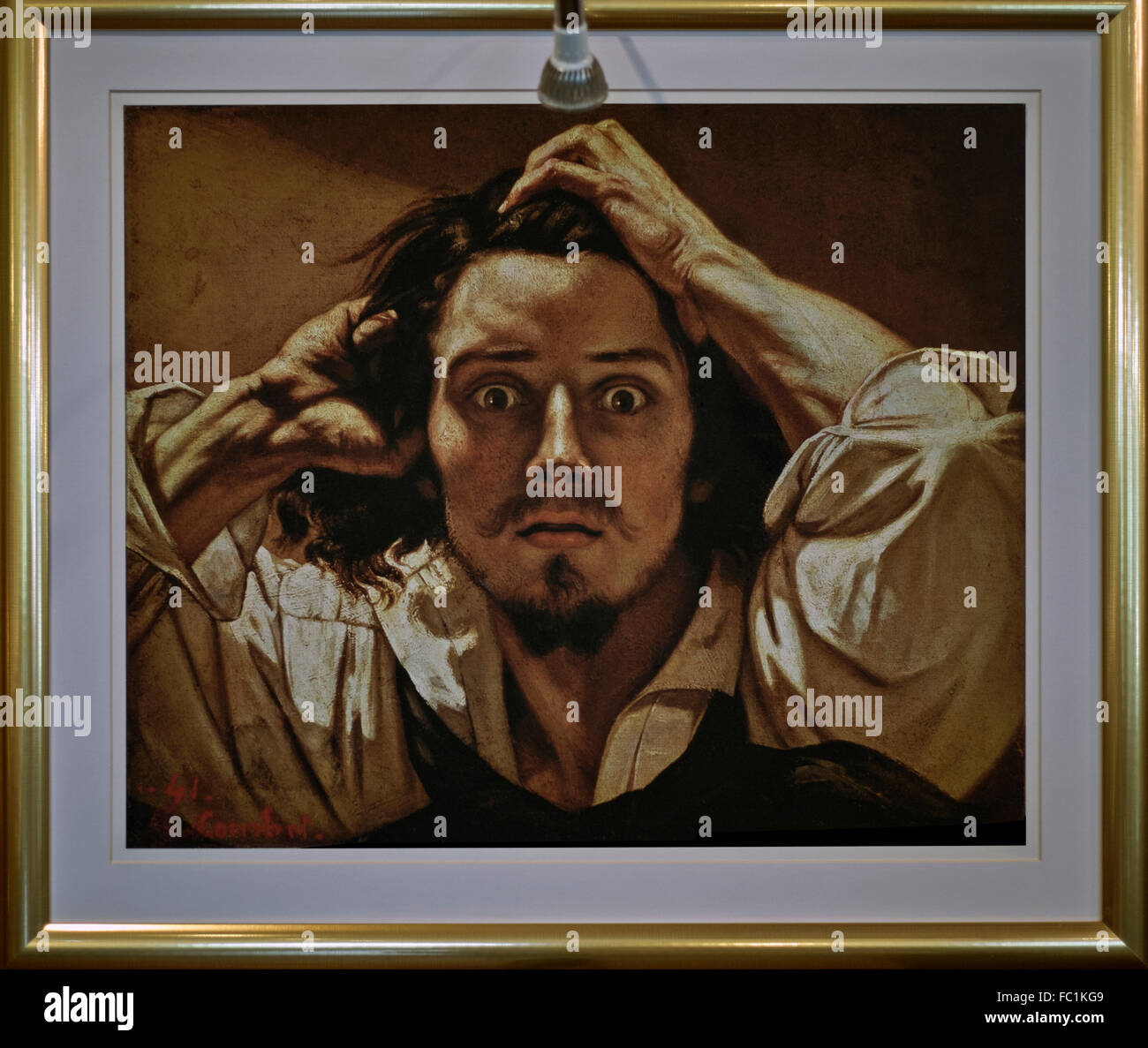 'The Desperate Man' self portrait by Gustave Courbet. C 1843 - 45 Stock Photo