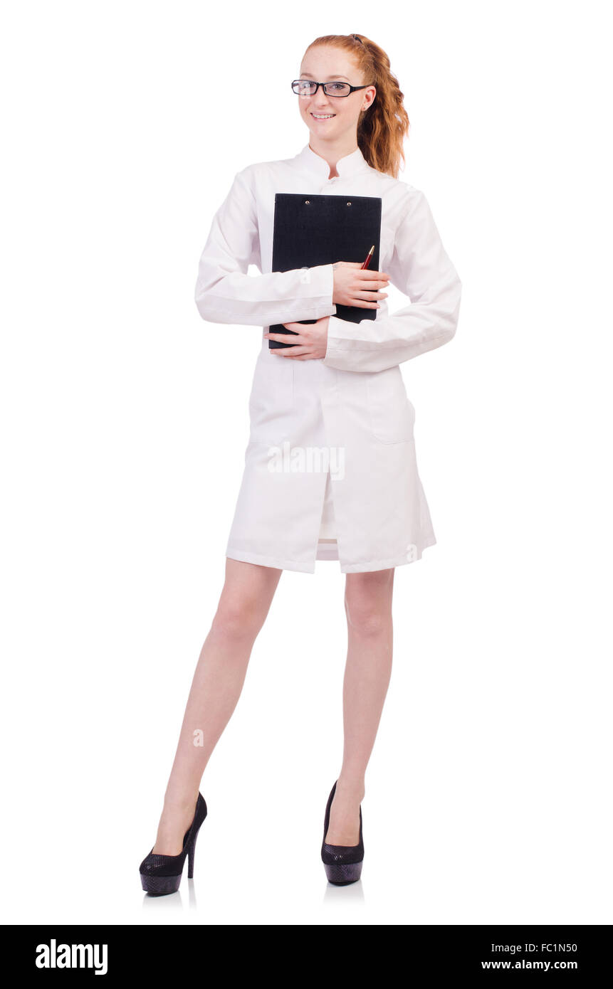 Woman doctor isolated on the white background Stock Photo - Alamy
