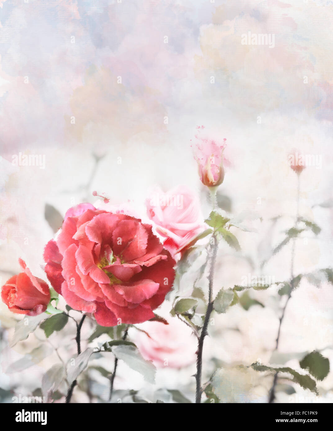 Digital art roses red hi-res stock photography and images - Alamy