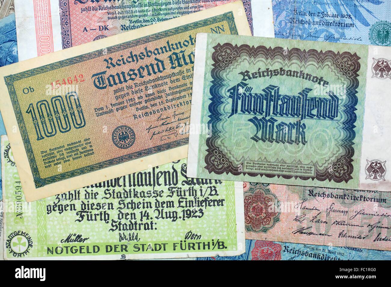 Old Bank Notes Stock Photo