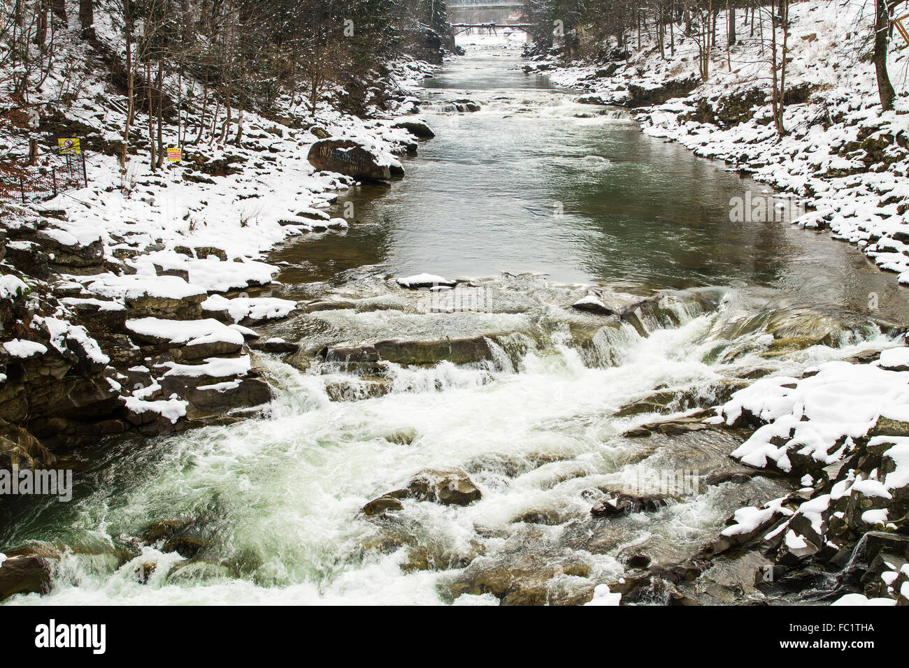 Prut river in Carpathians, Ukraine . Stock Photo