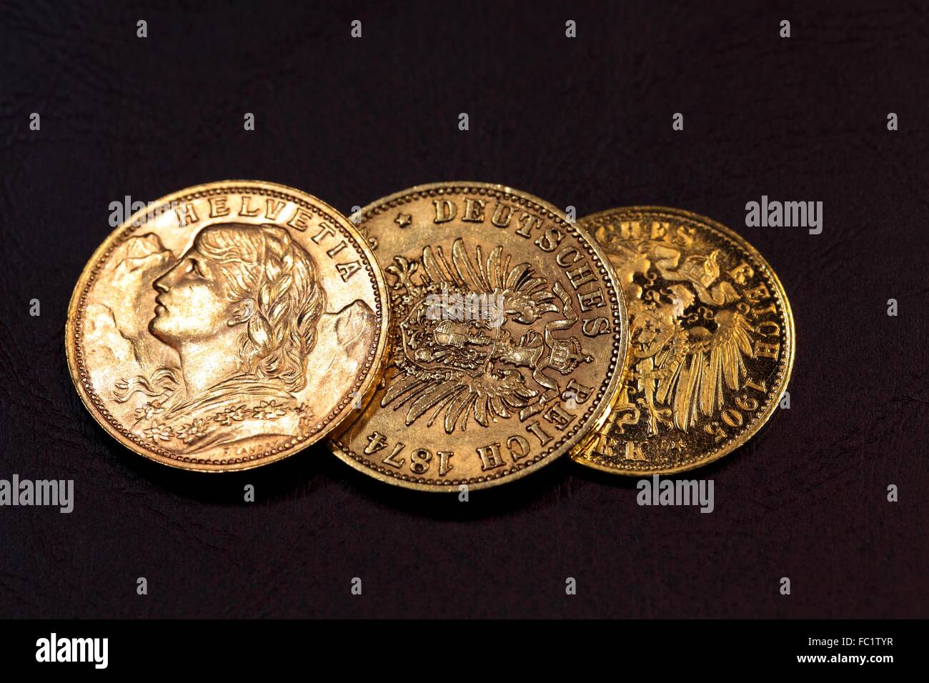 Old Gold Coins Stock Photo