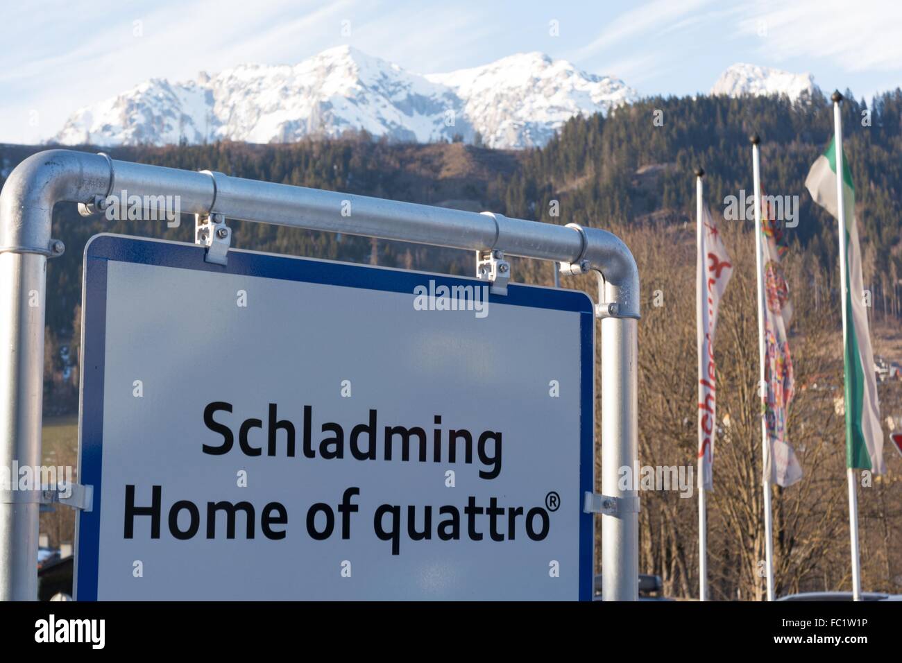 Signs Schladming - Dachstein Mountains Stock Photo