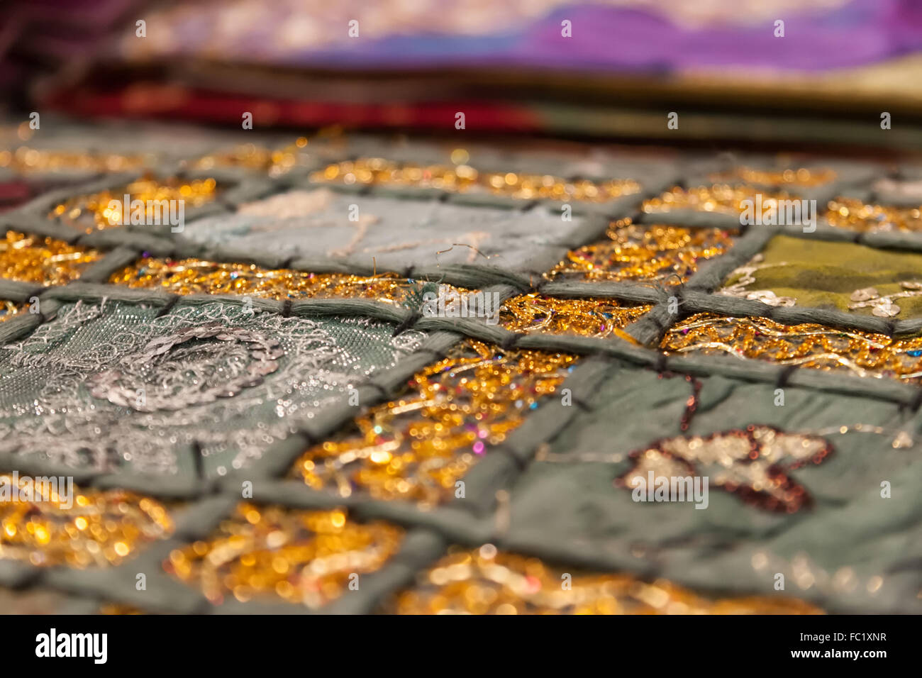 fabric Arabic morocco golden garment close up Stock Photo Alamy