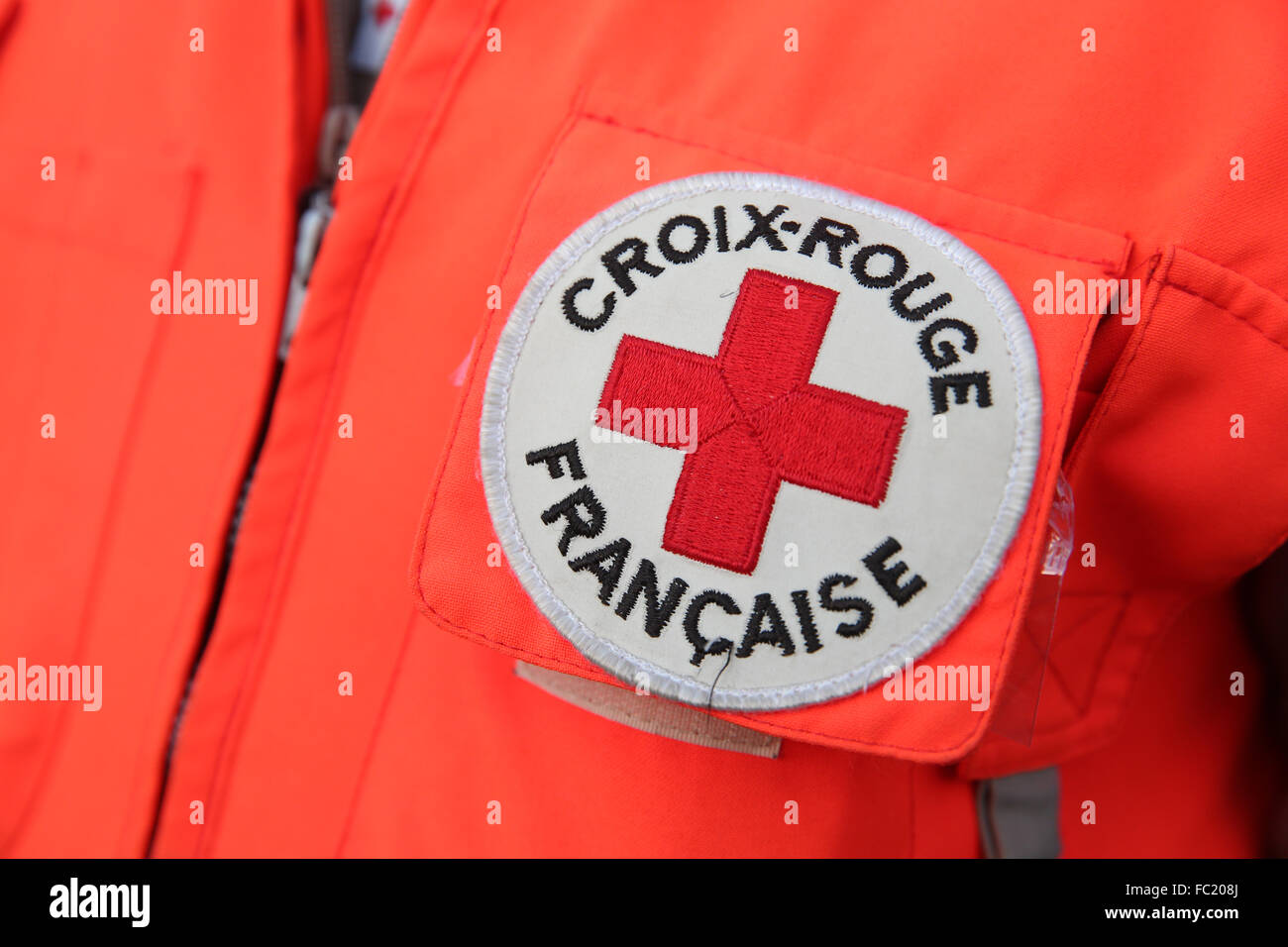 French Red Cross. Volunteer. Stock Photo
