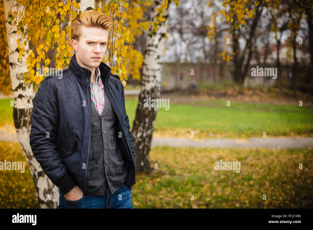 Young handsome man outdoors Stock Photo