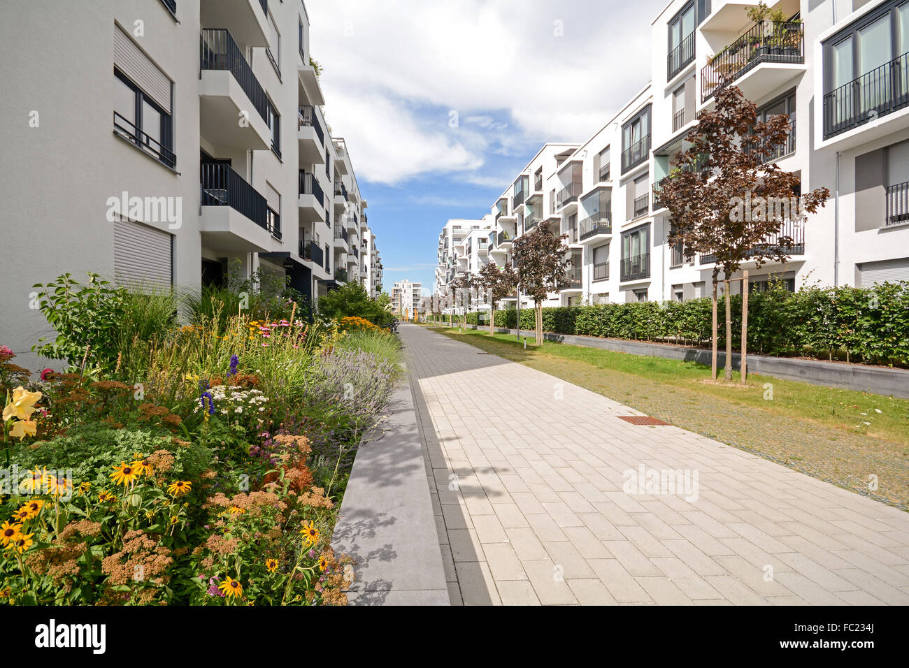 Modern housing in the city - residential buildings after completion ...