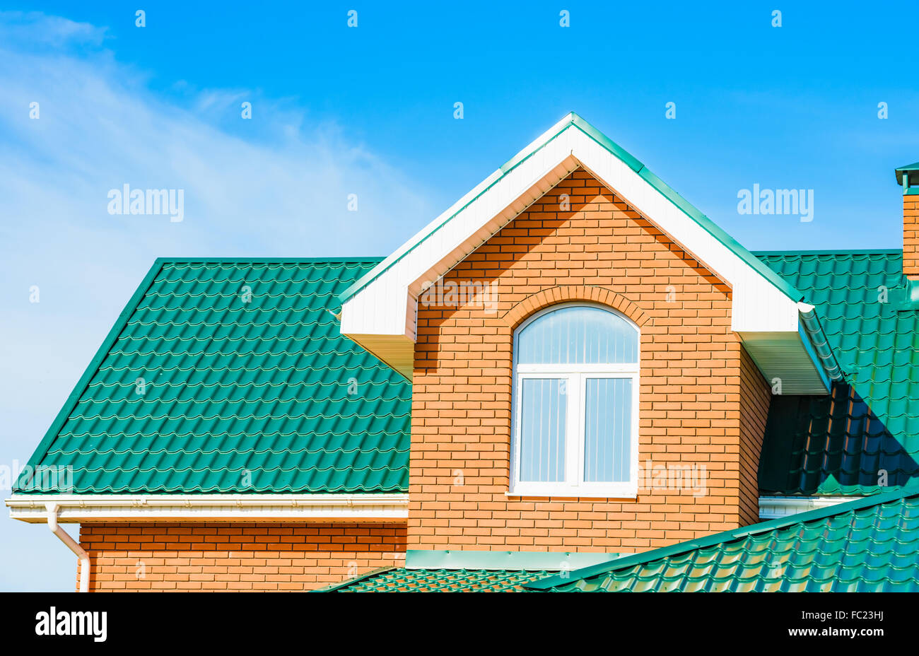 house with a gable roof window Stock Photo Alamy