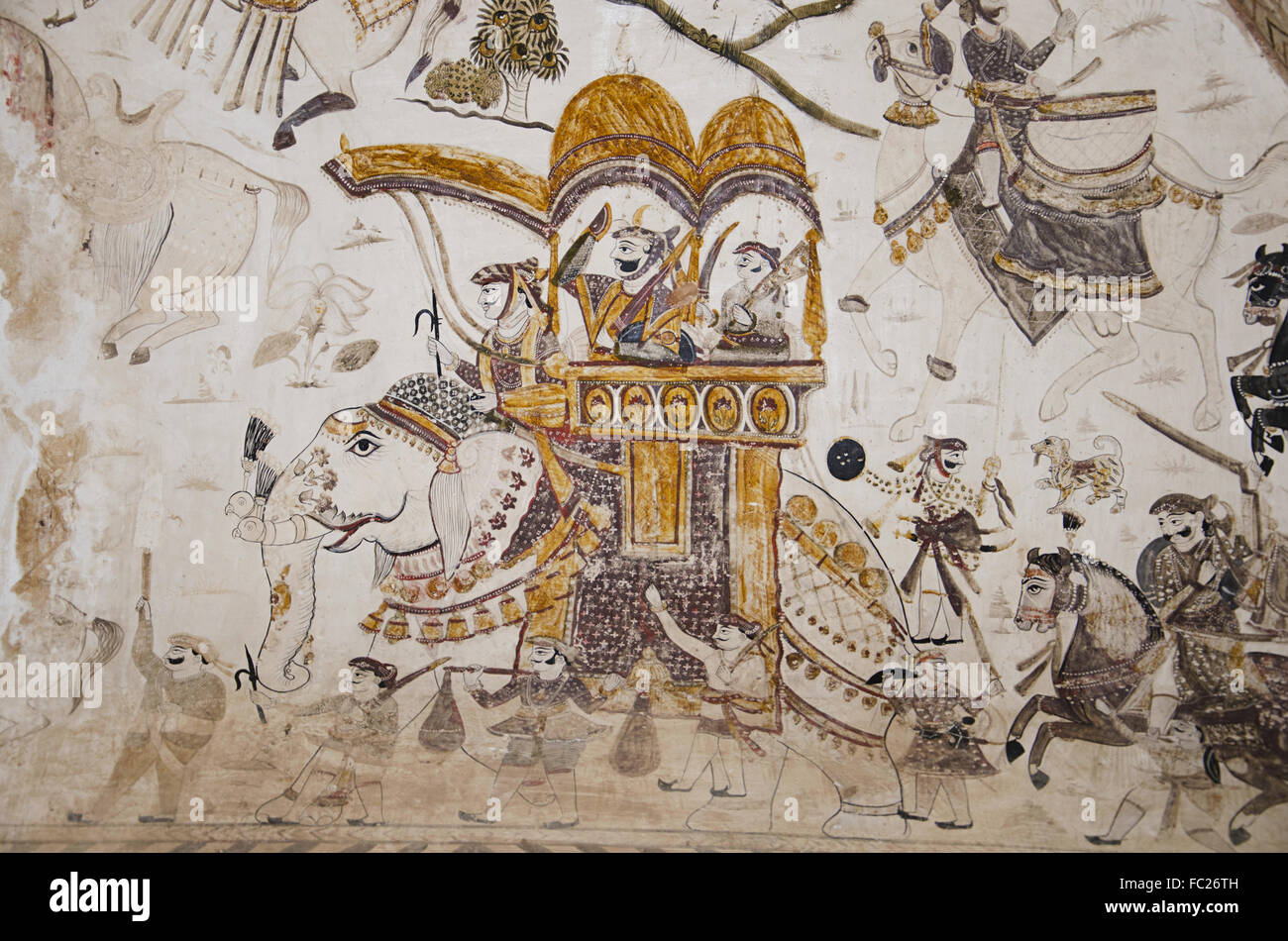 Mythological Paintings On The Ceiling Lakshmi Narayan