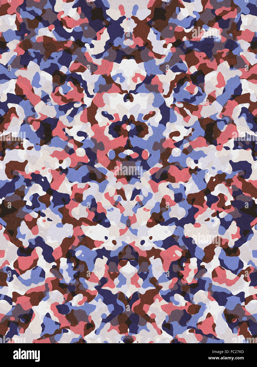 Red and blue camouflage pattern Stock Photo
