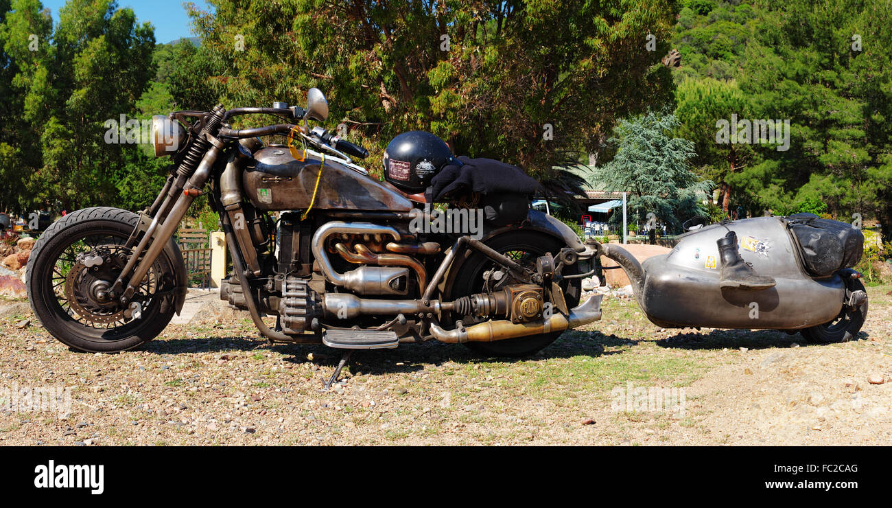 Custom - Rat - Bike with trailer Stock Photo