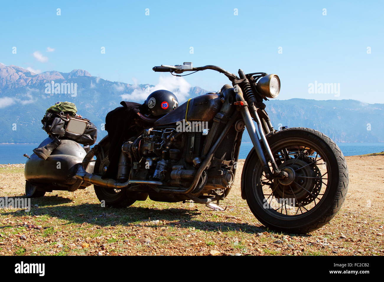 Custom - Rat - Bike with trailer Stock Photo