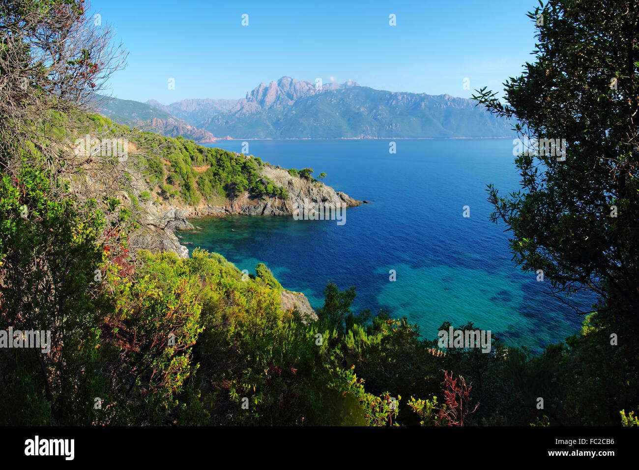 Gulf of Porto and Capu d'Ortu - Corsica Stock Photo