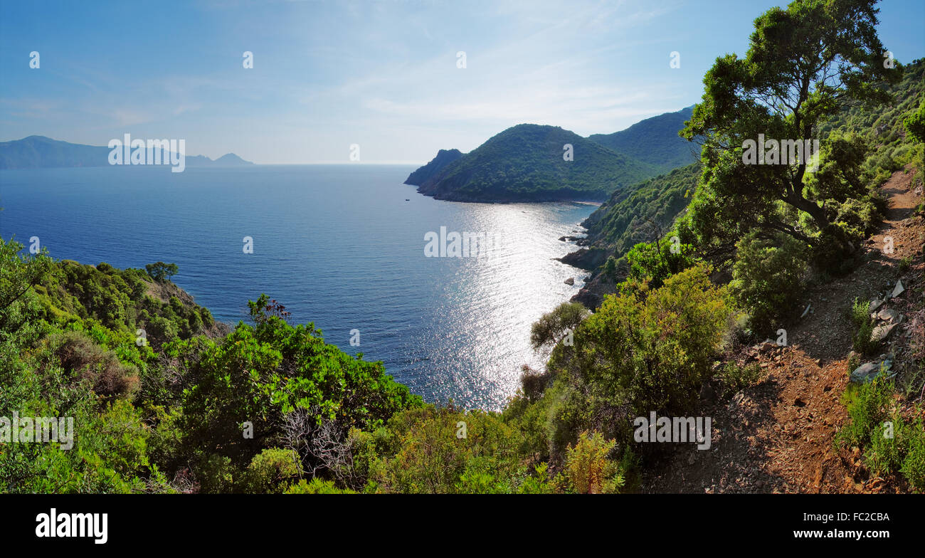 Panorama of the Gulf of Porto - Corsica Stock Photo