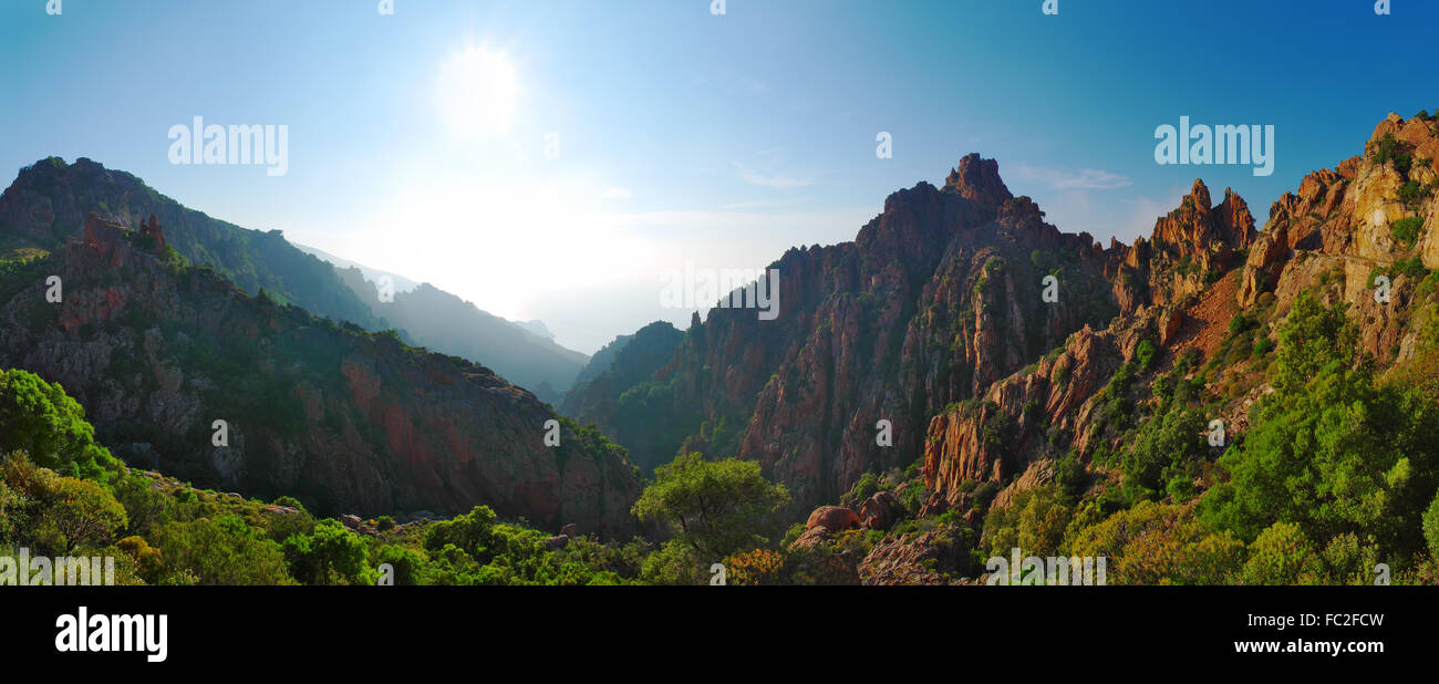 Panorama Calanches of Piana - Corsica Stock Photo - Alamy