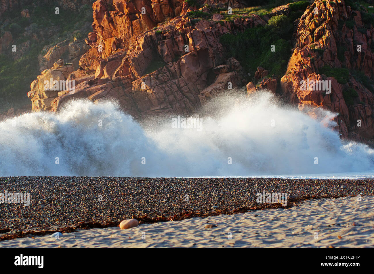 Breakers at the beach of Porto - Corsica Stock Photo