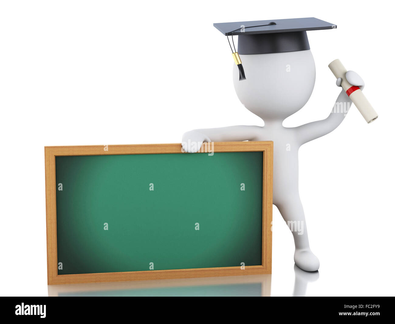 white people graduate with diploma and blackboard Stock Photo - Alamy