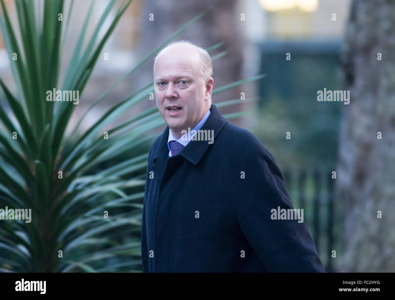 Chris Grayling,Leader of the House of Commons and the Lord President of the Council, at 10 Downing street for a cabinet meeting Stock Photo