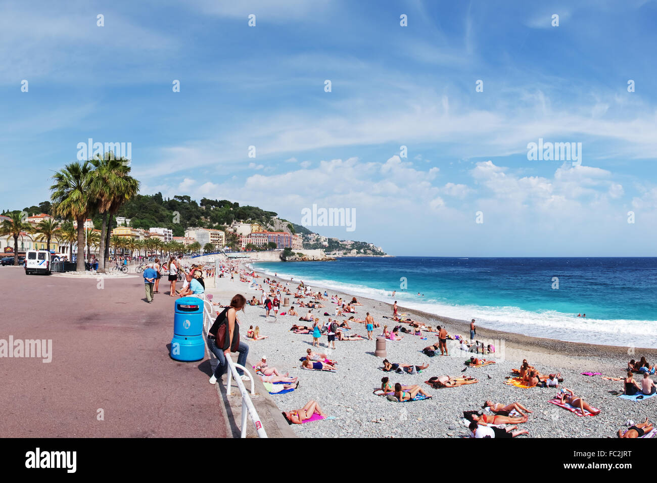 The beach of Nice - C├┤te d'Azur Stock Photo