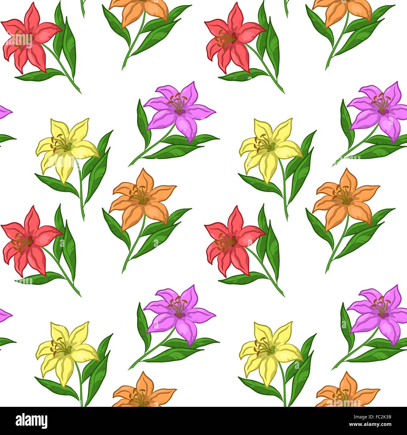 Seamless Flower Background Stock Vector Image & Art - Alamy