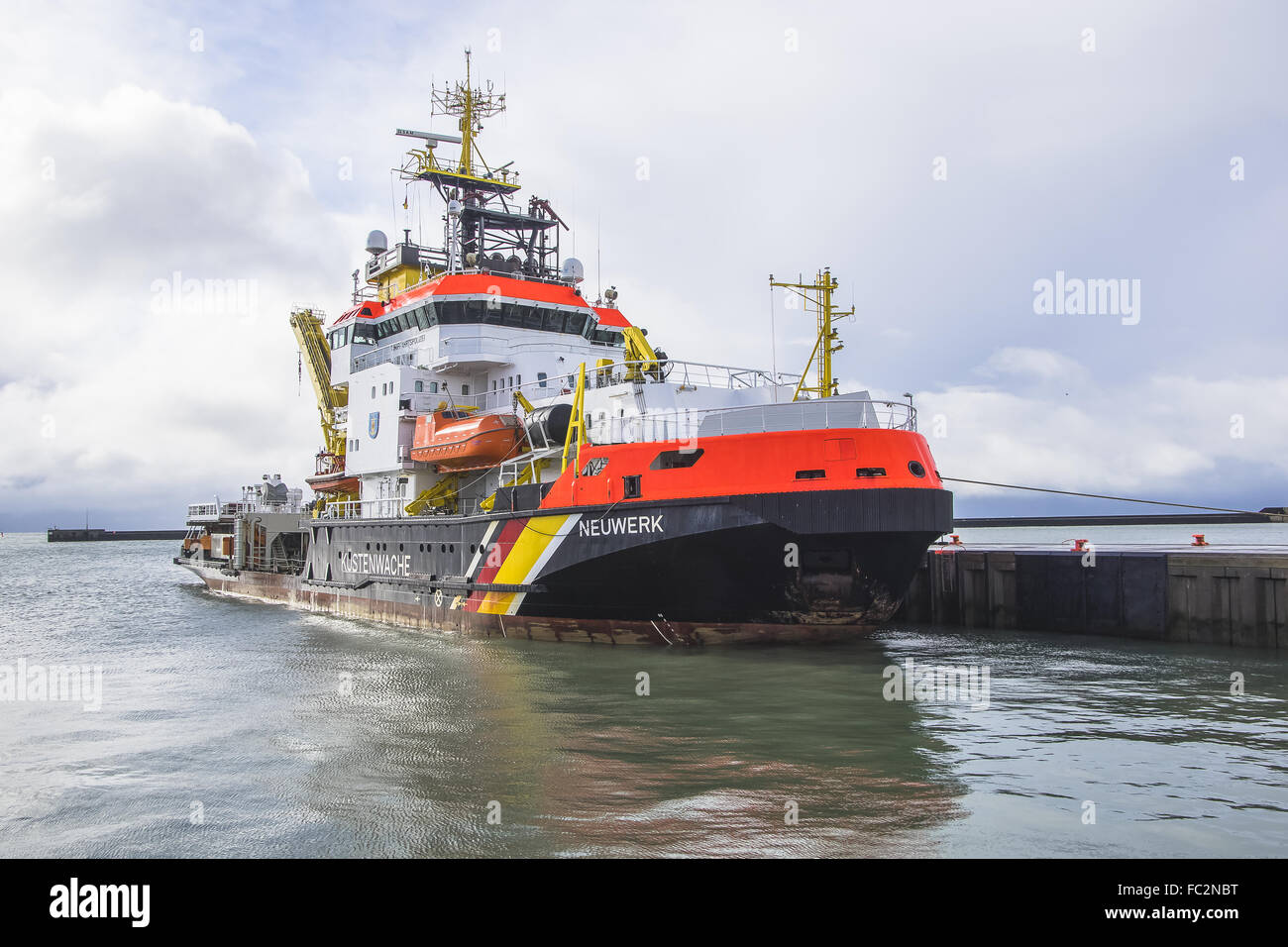 Coastal protection ship Neuwerk Stock Photo