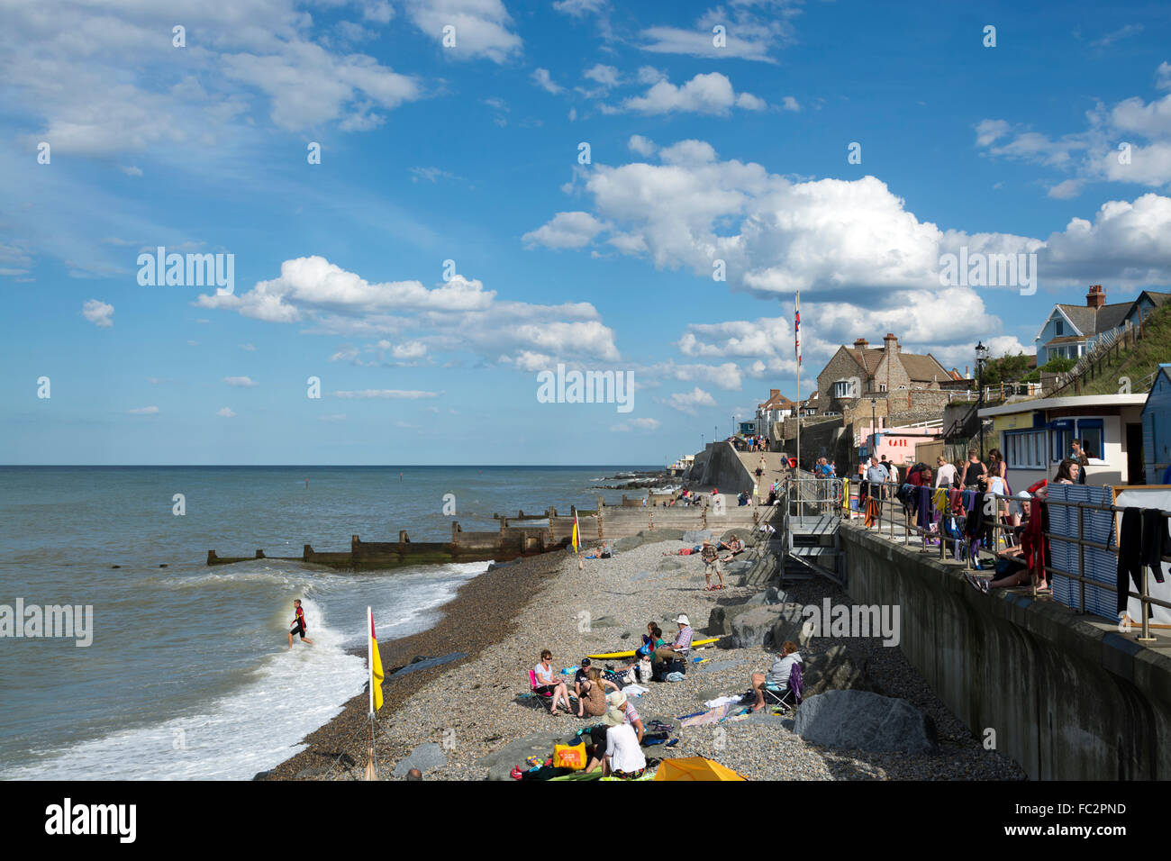 Seafront At Sheringham On The North Norfolk Coastline England Stock seafront-at-sheringham-on-the-north-norfolk-coastline-england-stock