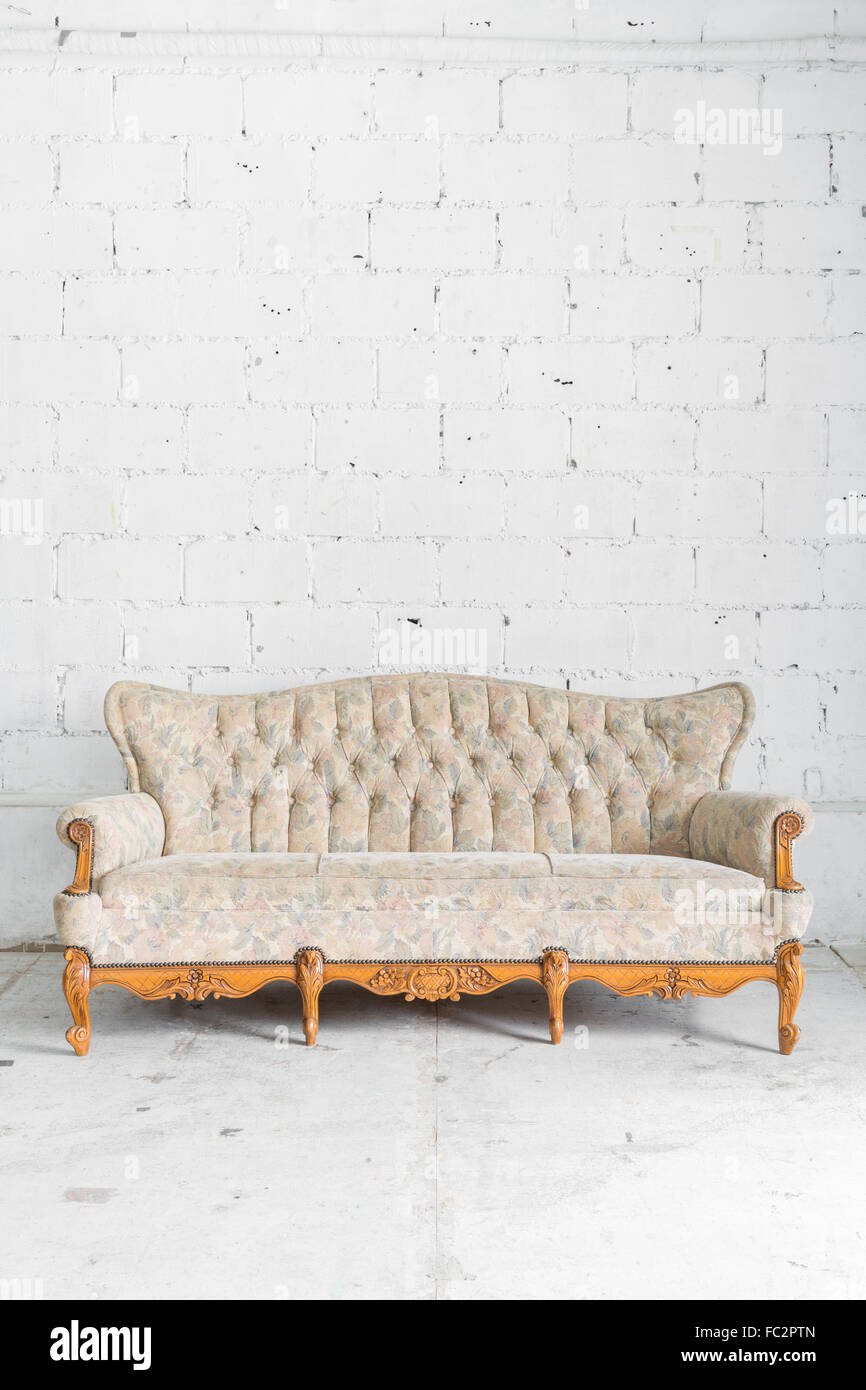 White Vintage Sofa bed Stock Photo Alamy