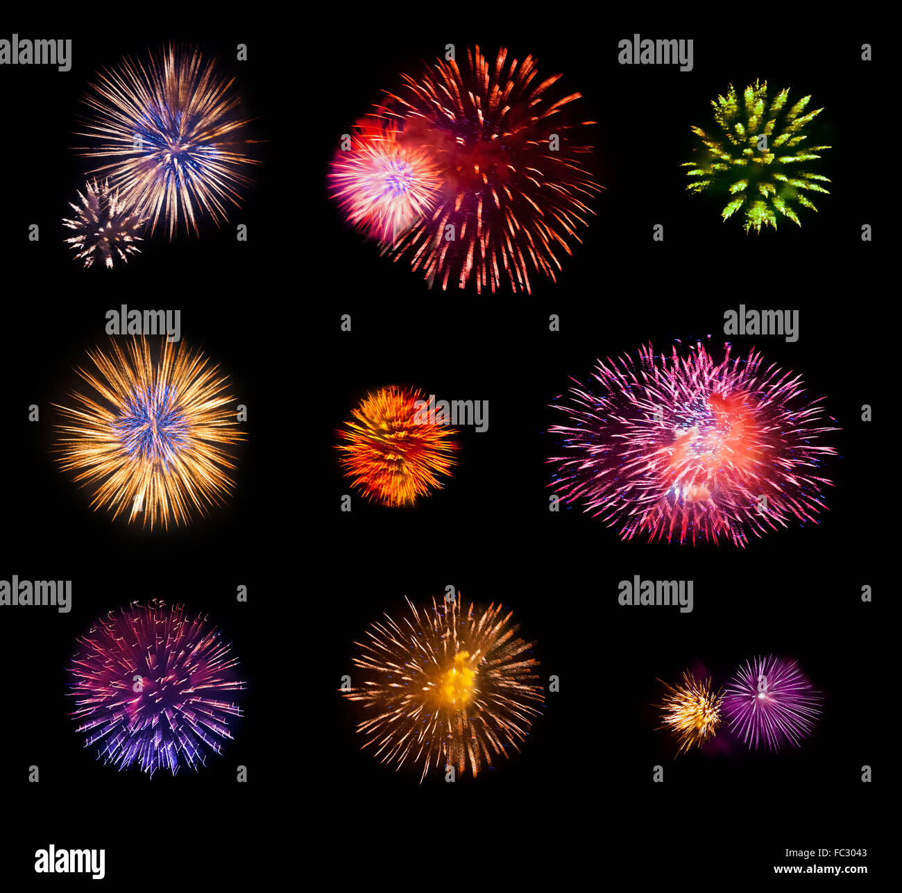 Set of firework hi-res stock photography and images - Alamy