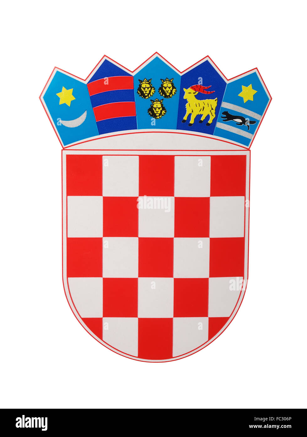 emblem of Croatia, photograph, studio shot Stock Photo