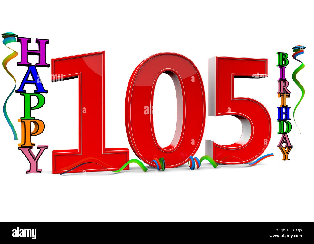 Happy 105. Birthday Stock Photo