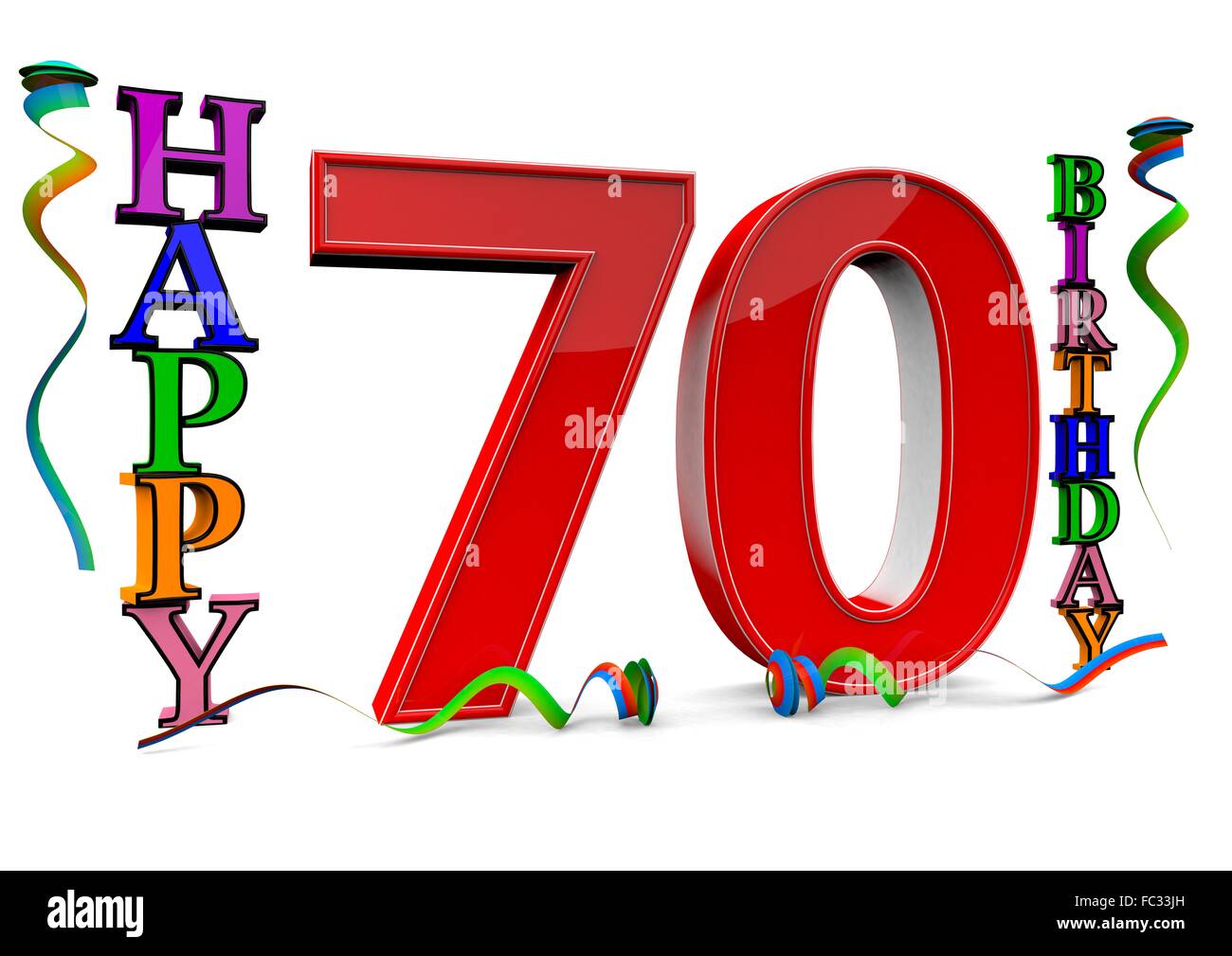 Happy 70. Birthday Stock Photo
