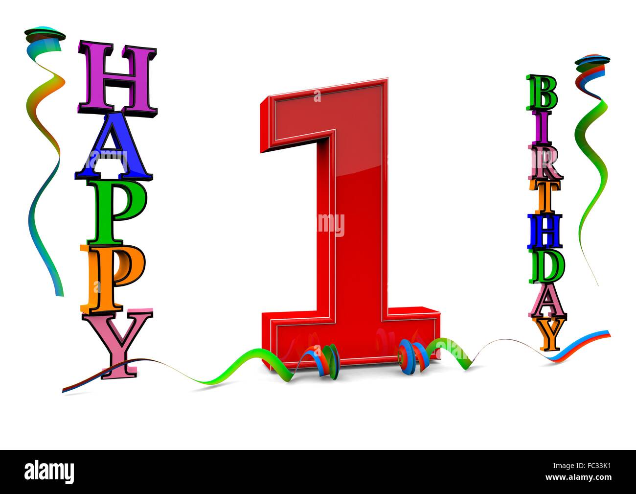 1 year birthday card hires stock photography and images Alamy