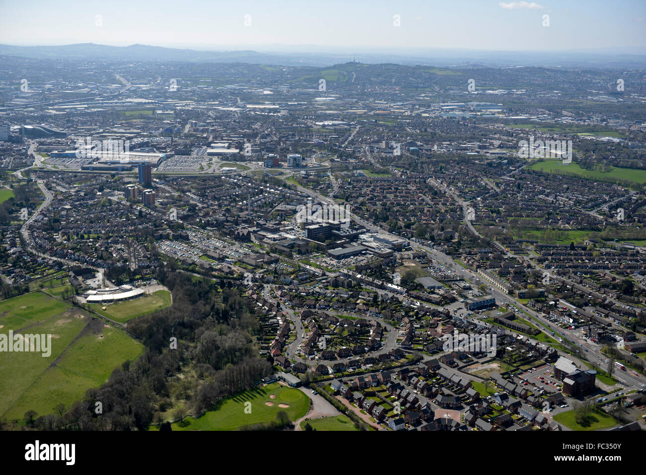General aerial views of the Black Country town of West Bromwich Stock Photo