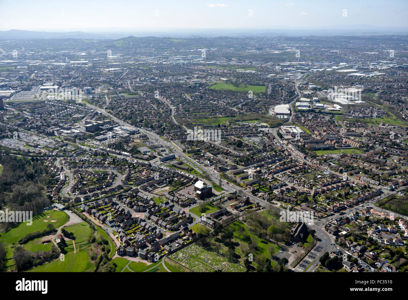 General aerial views of the Black Country town of West Bromwich Stock Photo