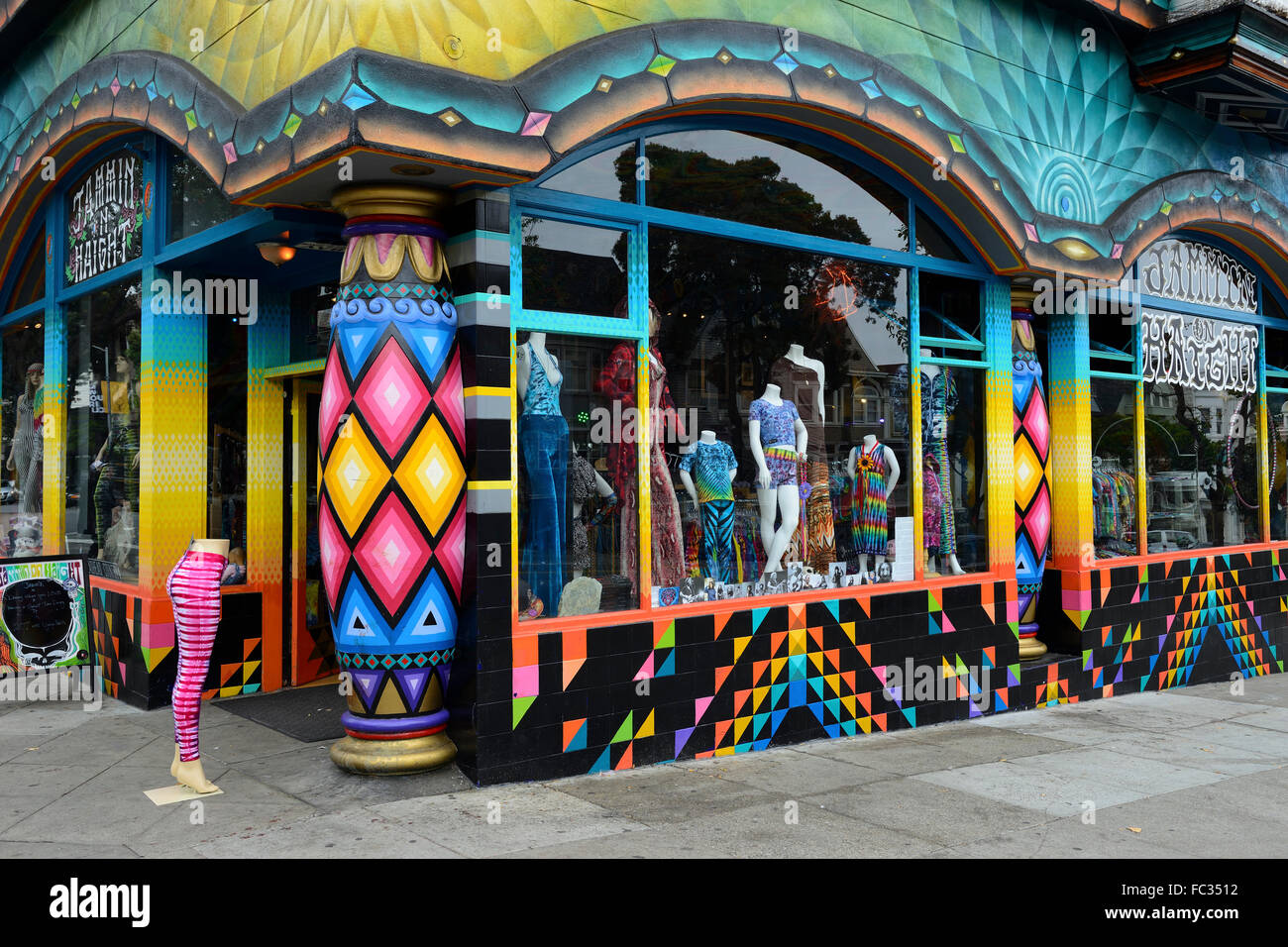 Colourful storefront in Haight Ashbury district of San Francisco, California, USA Stock Photo