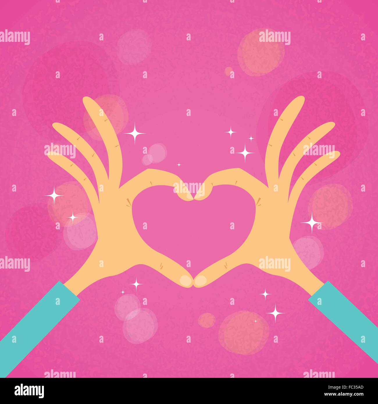 Hands Heart Shape Pink Background Stock Vector Image & Art Alamy