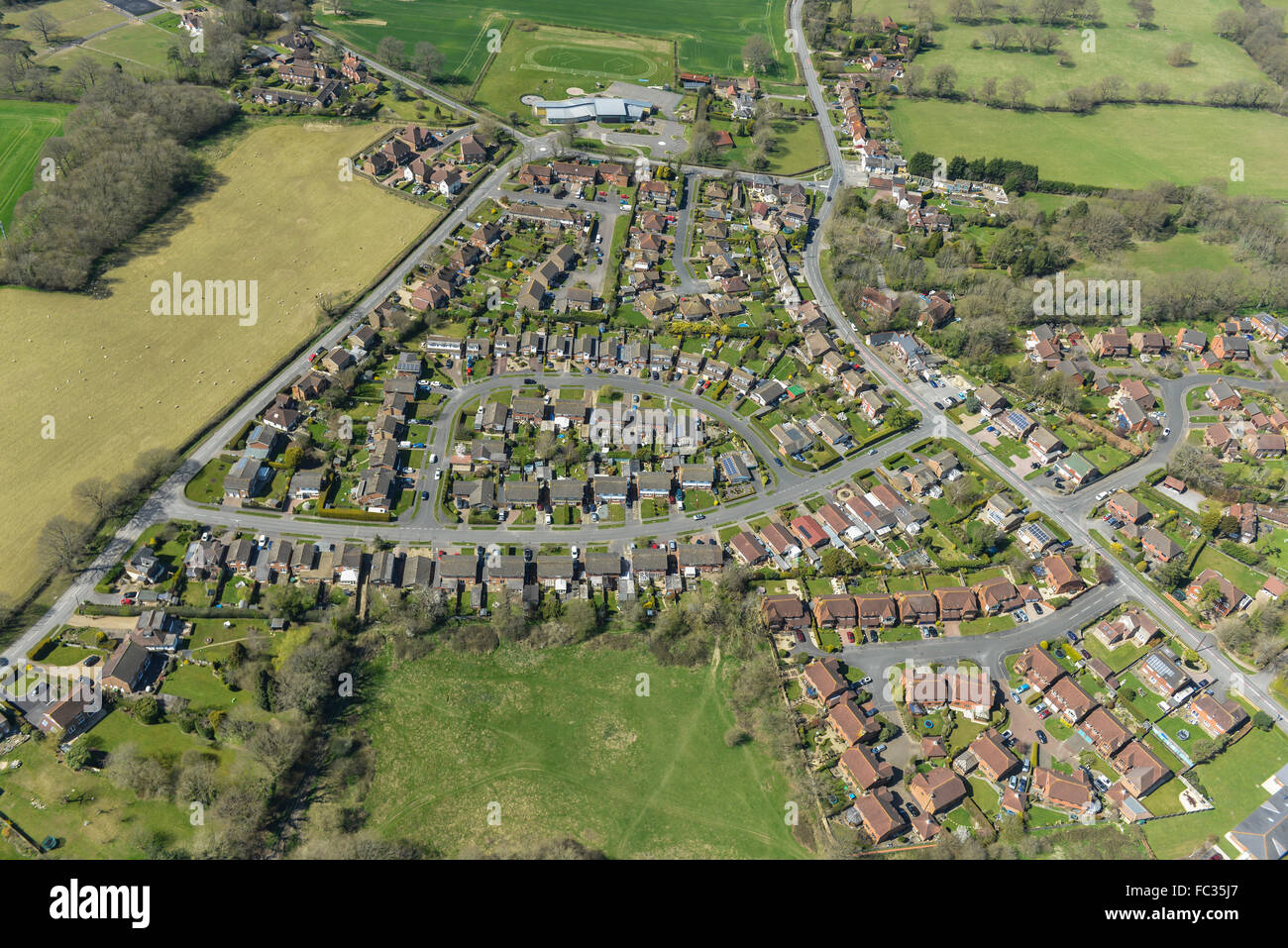 An aerial view of the Sussex village of Wivelsfield Green Stock Photo