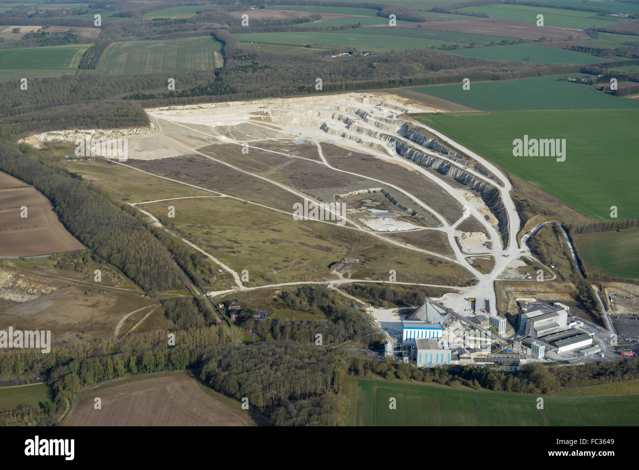 An aerial view of Melton Chalk Quarry, near Brough, East Yorkshire
