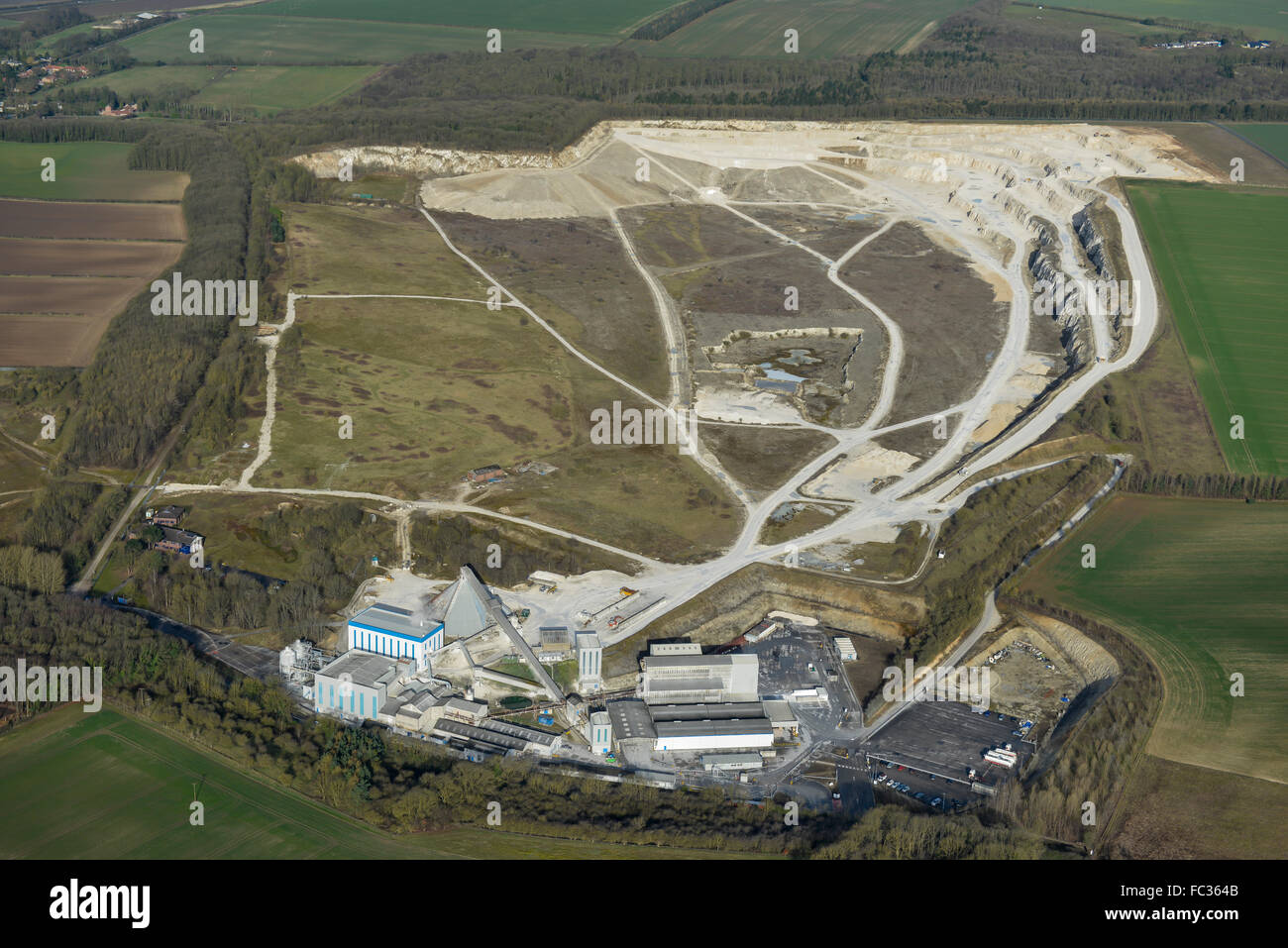 An aerial view of Melton Chalk Quarry, near Brough, East Yorkshire