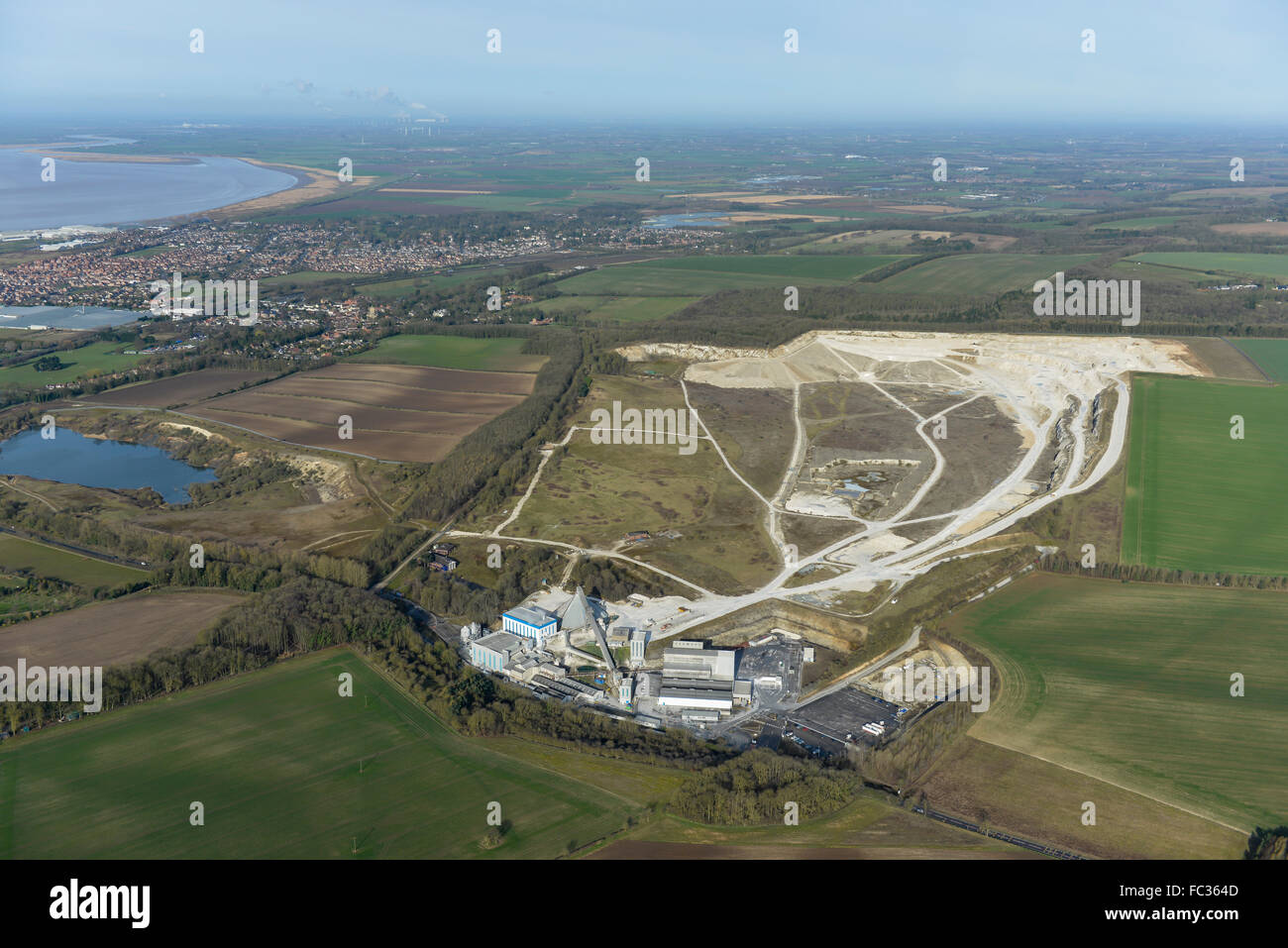 An aerial view of Melton Chalk Quarry, near Brough, East Yorkshire Stock Photo