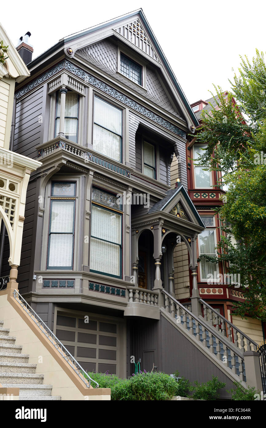 House once used by the Grateful Dead at 710 Ashbury Street in Haight Ashbury district of San Francisco, California, USA Stock Photo