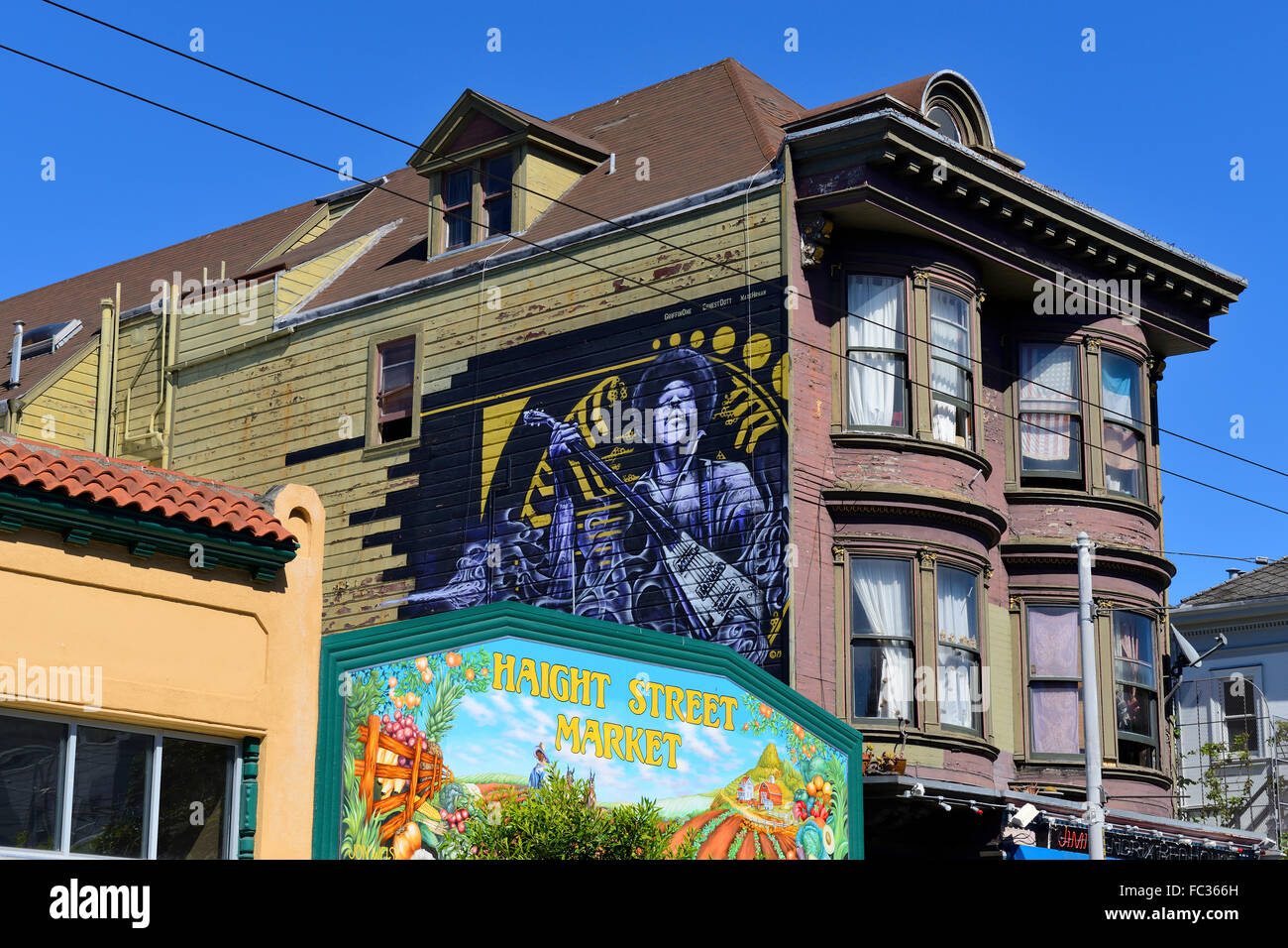 tvetydigheden opdagelse Instruere Jimi Hendrix "Red House" in Haight Ashbury district of San Francisco,  California, USA Stock Photo - Alamy