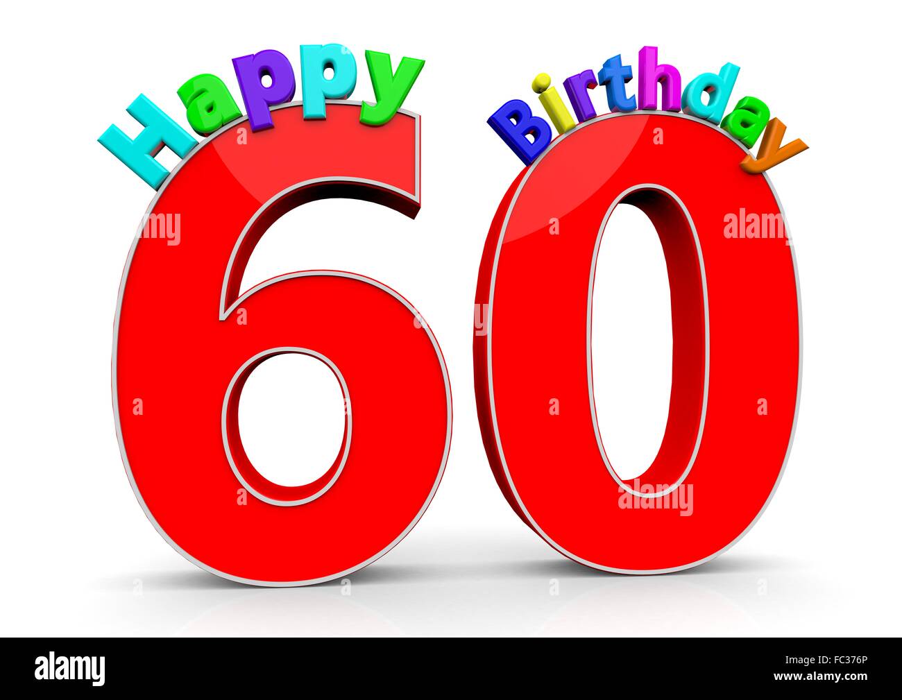 Die Zahl 60 mit Happy Birthday darauf Stock Photo - Alamy