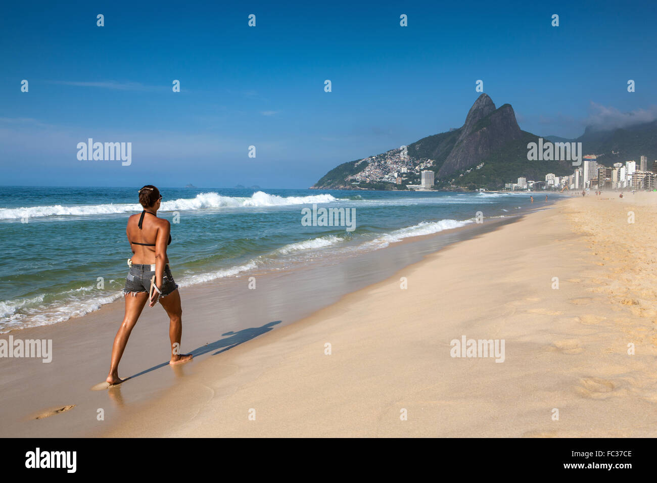Rio de Janeiro, Ipanema Beach, walk, promenade, Brazil Stock Photo