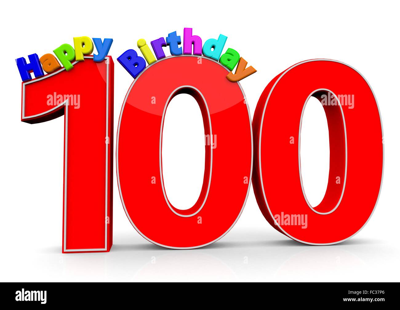 Die zahl 100 mit happy birthday darauf stock photo alamy