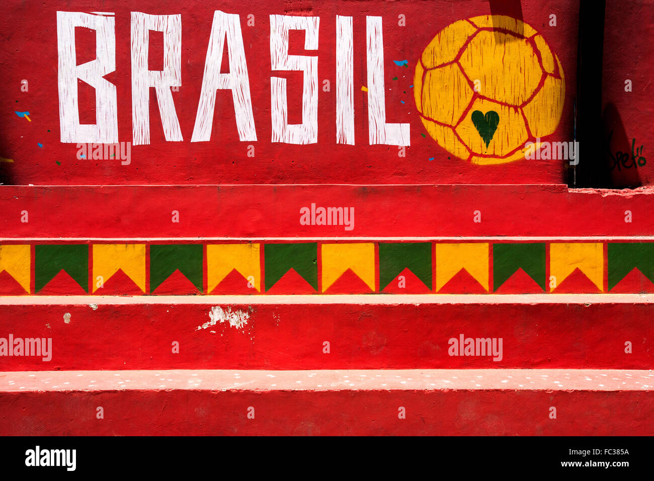 Rio de janeiro, Favela Vidigal, murale, district, Brazil Stock Photo
