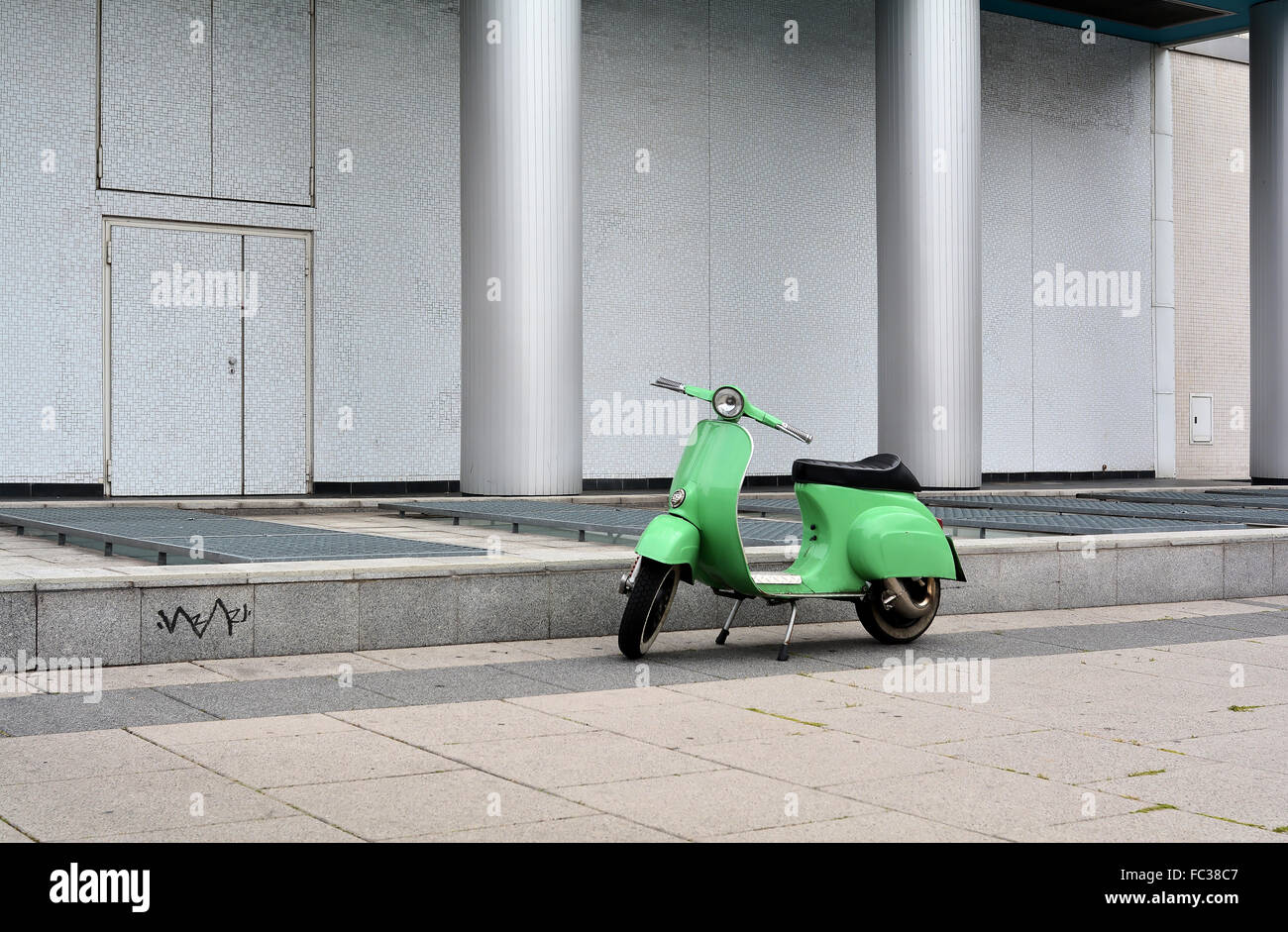 scooter roadside the center of Berlin Stock Photo Alamy